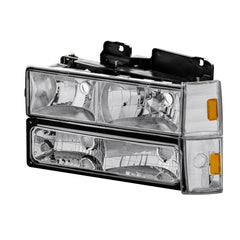 Chrome Headlights w/ Bumper Corner Lights For 1988-1993 Chevy C/K 1500 2500 3500