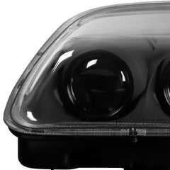 Black Housing Dual Projector Headlights Lamps For 1997-2004 Chevy Corvette C5 2pcs