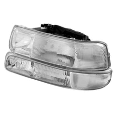 Chrome Housing Clear Lens Headlights Assembly For 1999-2002 Chevy Silverado 2000-2006 Suburban 1500 2500