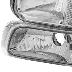 Chrome Housing Clear Lens Headlights Assembly For 1999-2002 Chevy Silverado 2000-2006 Suburban 1500 2500