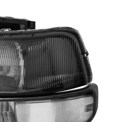 Black Housing Headlights Assembly For 1999-2002 Chevy Silverado 2000-2006 Suburban 1500 2500