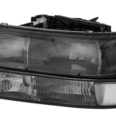 Black Housing Headlights Assembly For 1999-2002 Chevy Silverado 2000-2006 Suburban 1500 2500