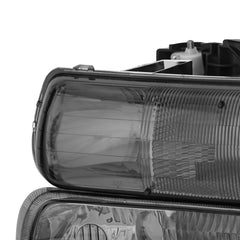 Black Housing Headlights Assembly For 1999-2002 Chevy Silverado 2000-2006 Suburban 1500 2500