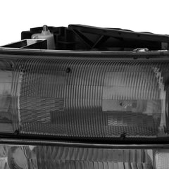 Black Housing Headlights Assembly For 1999-2002 Chevy Silverado 2000-2006 Suburban 1500 2500