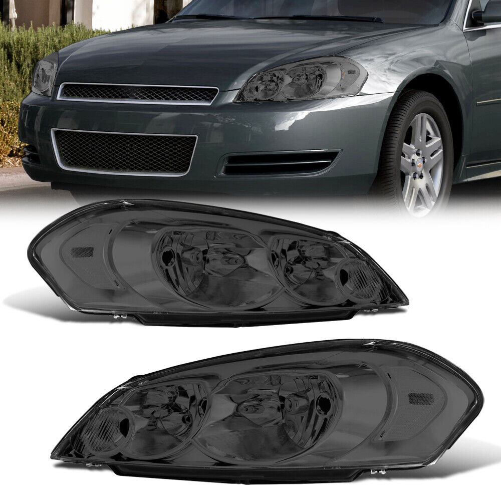 Smoke Headlights Assembly Clear Reflector For 2006-2013 Chevy Impala 2006-2007 Montee Carlo