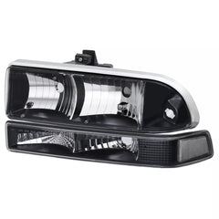 Black Headlights Clear Corner Bumper Lights Assembly For 1998-2004 Chevy S10 Blazer