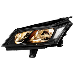 Black Halogen Headlights Assembly Clear Corner Headlamps For 2013-2017 Chevy Traverse LH+RH