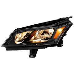 Black Halogen Headlights Assembly Amber Corner Headlamps For 2013-2017 Chevy Traverse LH+RH