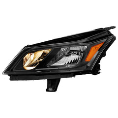 Black Halogen Headlights Assembly Amber Corner Headlamps For 2013-2017 Chevy Traverse LH+RH