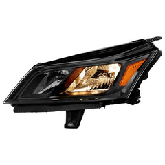 Black Halogen Headlights Assembly Amber Corner Headlamps For 2013-2017 Chevy Traverse LH+RH
