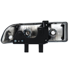 Chrome Headlights w/ Bumper Lamps Assembly Clear Reflector Headlamps For 1998-2004 Chevrolet Blazer S10 Pickup LH+RH