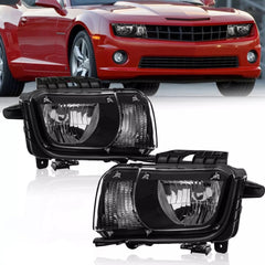 Black Inner Headlights Assembly For 2010-2013 Chevy Camaro Halogen LH+RH