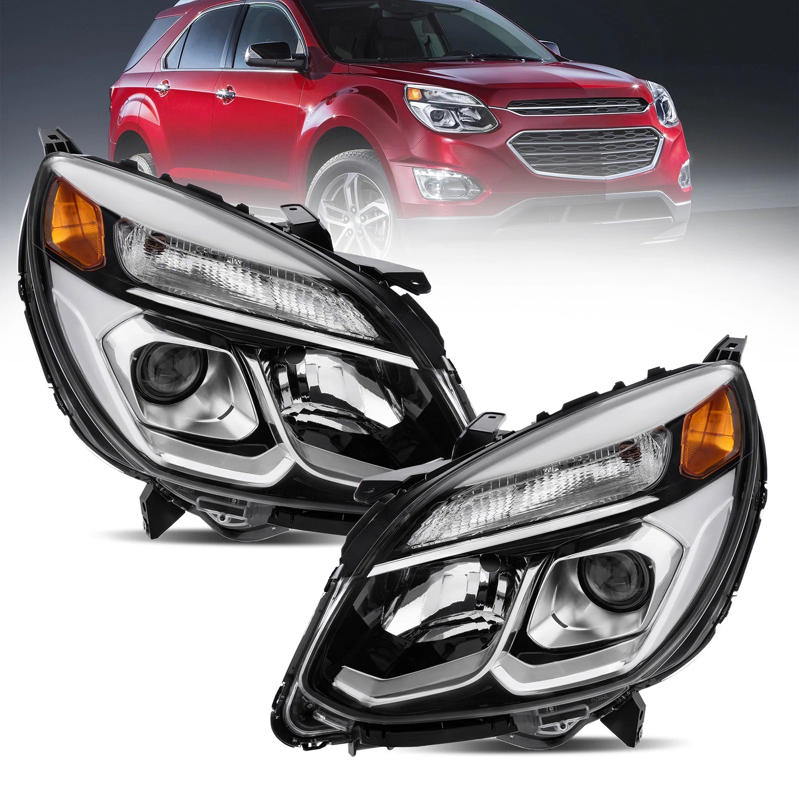 2016 2017 Equinox Projector Headlamps Pair Of Halogen Projector Headlights For 2016-2017 Chevy Equinox – Left & Right Set 2018 Chevy Equinox Bumper - Foto 3