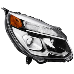 Chrome Headlights Assembly For 2016-2017 Chevy Equinox Halogen w/ Clear Lens Amber Corner LH+RH