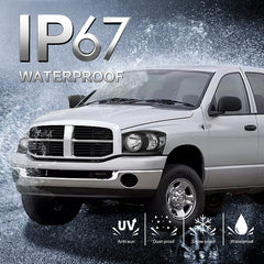 Headlight Assembly Compatible with 2006-2008 Dodge Ram 1500, 2006-2009 Dodge Ram 2500/3500 Replacement Headlamp with Black Housing/Clear Lens/Clear Reflector
