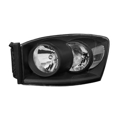 Headlight Assembly Compatible with 2006-2008 Dodge Ram 1500, 2006-2009 Dodge Ram 2500/3500 Replacement Headlamp with Black Housing/Clear Lens/Clear Reflector