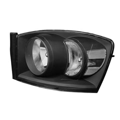 Headlight Assembly Compatible with 2006-2008 Dodge Ram 1500, 2006-2009 Dodge Ram 2500/3500 Replacement Headlamp with Black Housing/Clear Lens/Clear Reflector