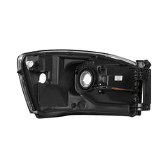 Headlight Assembly Compatible with 2006-2008 Dodge Ram 1500, 2006-2009 Dodge Ram 2500/3500 Replacement Headlamp with Black Housing/Smoke Lens/Amber Reflector