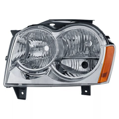 Chrome Front Headlights Assembly Amber Corner For 2005-2007 Jeep Grand Cherokee