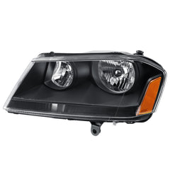 Black Housing Headlight Assembly For 2008-2014 Dodge Avenger w/ Clear Lens Amber Reflector LH+RH