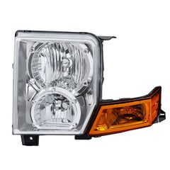 Chrome Housing Headlights Assembly For 2006-2010 Jeep Commander w/ Clear Lens Amber Reflector LH+RH