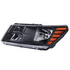 Black Housing Headlight Assembly For 2009-2020 Dodge Journey w/ Clear Lens Amber Reflector LH+RH