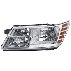Chrome Housing Headlights Assembly For 2009-2020 Dodge Journey 4-Door Sport w/ Clear Lens Amber Corner LH+RH