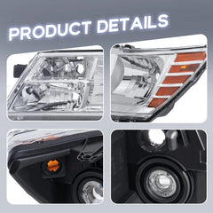 Chrome Housing Headlights Assembly For 2009-2020 Dodge Journey 4-Door Sport w/ Clear Lens Amber Corner LH+RH