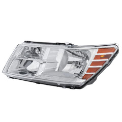 Chrome Housing Headlights Assembly For 2009-2020 Dodge Journey 4-Door Sport w/ Clear Lens Amber Corner LH+RH