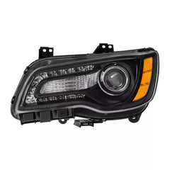 LED DRL Black Projector Headlights Assembly w/ Amber Corner For 2011-2023 Chrysler 300 LH+RH