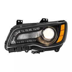 LED DRL Black Projector Headlights Assembly w/ Amber Corner For 2011-2023 Chrysler 300 LH+RH