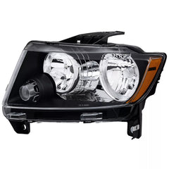 Black Housing Headlights Amber Reflector For 2011-2013 Jeep Grand Cherokee 2011-2017 Jeep Compass LH+RH