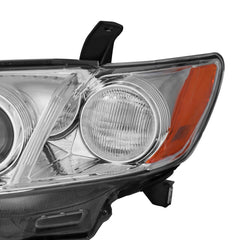 Chrome Housing Headlights Assembly w/ Amber Reflector For 2007-2009 Toyota Camry 2pcs