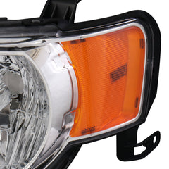 Chrome Headlights Assembly w/ Amber Reflector For 2008-2012 Ford Escape 2pcs