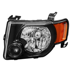 Black Housing Headlights Assembly w/Amber Reflector For 2008-2012 Ford Escape 2pcs