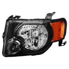 Black Housing Headlights Assembly w/Amber Reflector For 2008-2012 Ford Escape 2pcs