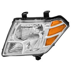 Chrome Headlights Assembly For 2009-2021 Nissan Frontier Front Lamps w/ Clear Lens Amber Corner LH+RH