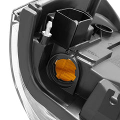 Chrome Headlights Assembly For 2001-2004 Nissan Frontier Base XE w/ Clear Lens Amber Corner LH+RH