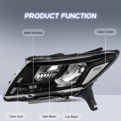 Black Headlights Assembly For 2013-2016 Nissan Pathfinder SL 2.5L 3.5L Platinum LH+RH