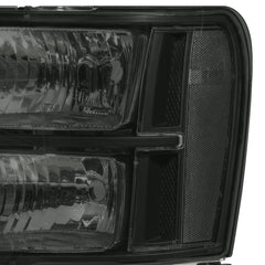 Headlights Assembly Compatible with 2007-2013 GMC Sierra 1500/2007-2014 Sierra 2500HD 3500HD Headlamps Black Housing/Black Lens/Clear Reflector (Passenger and Driver Side)