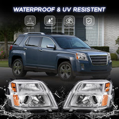 Chrome Housing Amber Corner Headlights For 2010-2015 GMC Terrain SIE SLT LH+RH