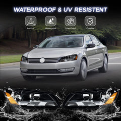 Black Headlight Assembly Amber Corner For 2012-2015 Volkswagen Passat Halogen LH+RH
