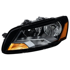 Black Headlight Assembly Amber Corner For 2012-2015 Volkswagen Passat Halogen LH+RH