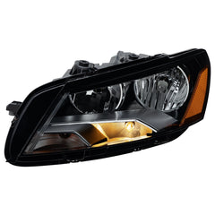 Black Headlight Assembly Amber Corner For 2012-2015 Volkswagen Passat Halogen LH+RH