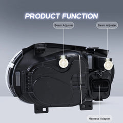 Black Housing Headlight Assembly For 1999-2006 Volkswagen Golf GTI MK4 1999-2002 VW Cabrio LH+RH
