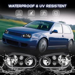 Black Housing Headlight Assembly For 1999-2006 Volkswagen Golf GTI MK4 1999-2002 VW Cabrio LH+RH
