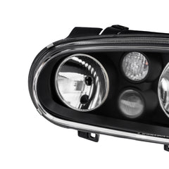 Black Housing Headlight Assembly For 1999-2006 Volkswagen Golf GTI MK4 1999-2002 VW Cabrio LH+RH