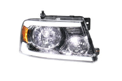 Chrome LED DRL Headlight Assembly w/ Turn Signal For 2004-2008 Ford F150 Mark LT LH+RH