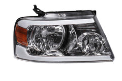 Chrome LED DRL Headlight Assembly w/ Turn Signal For 2004-2008 Ford F150 Mark LT LH+RH