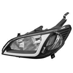 Headlight Assembly Compatible with 2004 2005 Honda Civic w/LED DRL Strip/Smoke Housing/Clear Lens/Clear Reflector